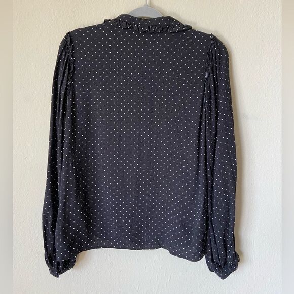 Naf Naf Black White Blouse Polka Dots Size S - Picture 4 of 7